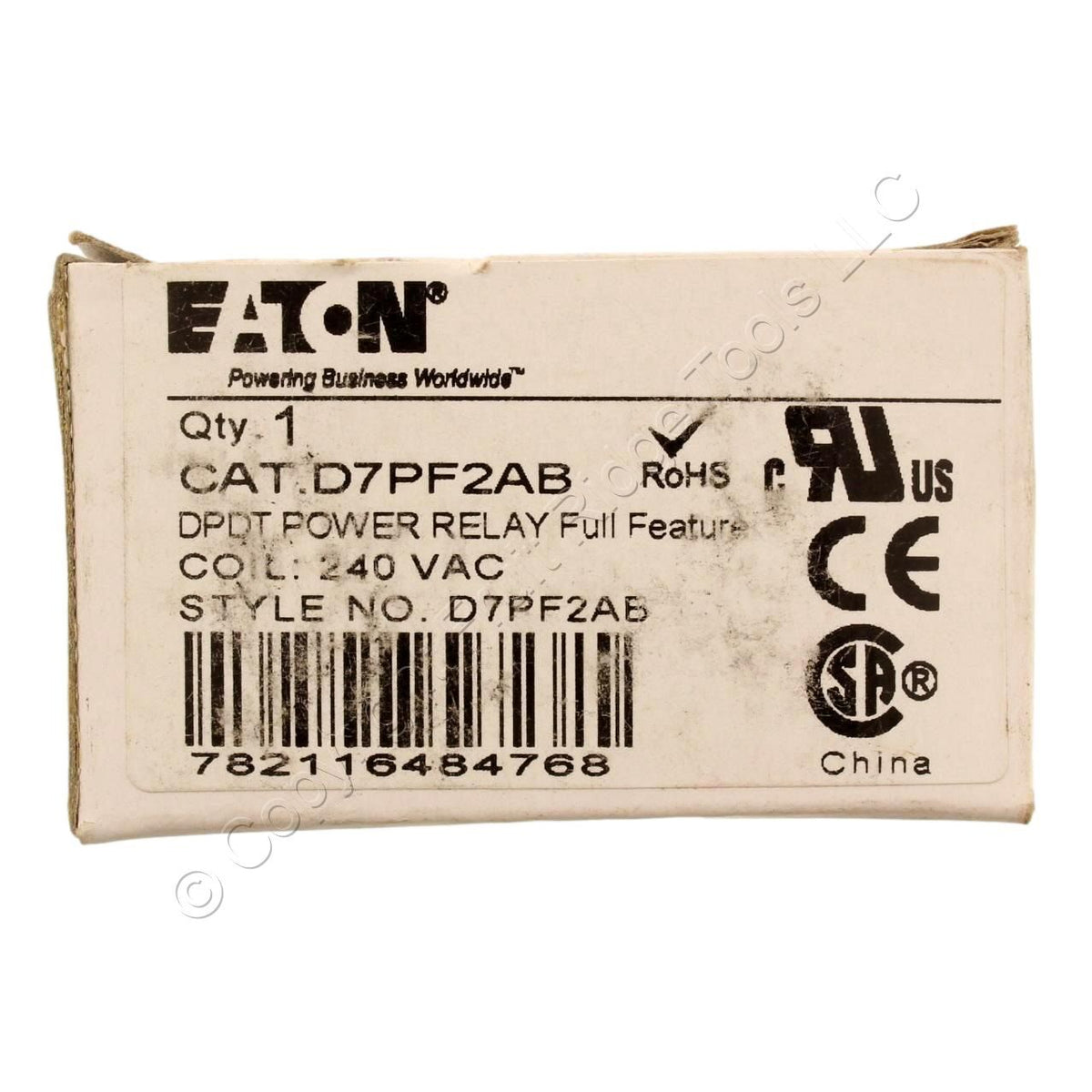 Eaton D7 Plug-In Power Relay DPDT 240VAC Coil 15A 15,720 Ohm Full Featured