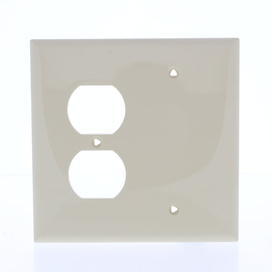 Eaton PJ138V Ivory 2-Gang Duplex Blank Unbreakable Mid-Size Wallplate Box Mount