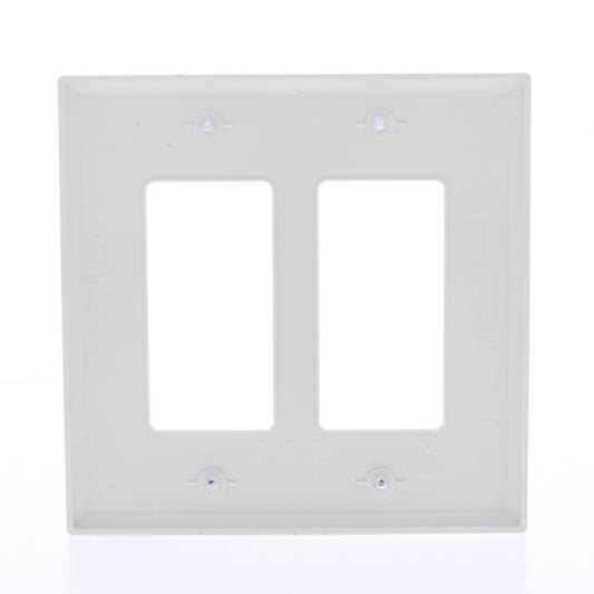 Eaton PJ262LA Light Almond 2-Gang Decorator GFCI Nylon Mid-Size Wallplate Cover