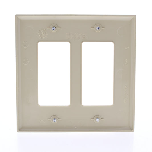 Eaton PJ262V Ivory 2-Gang Decorator GFCI Unbreakable Mid-Size Wallplate Cover