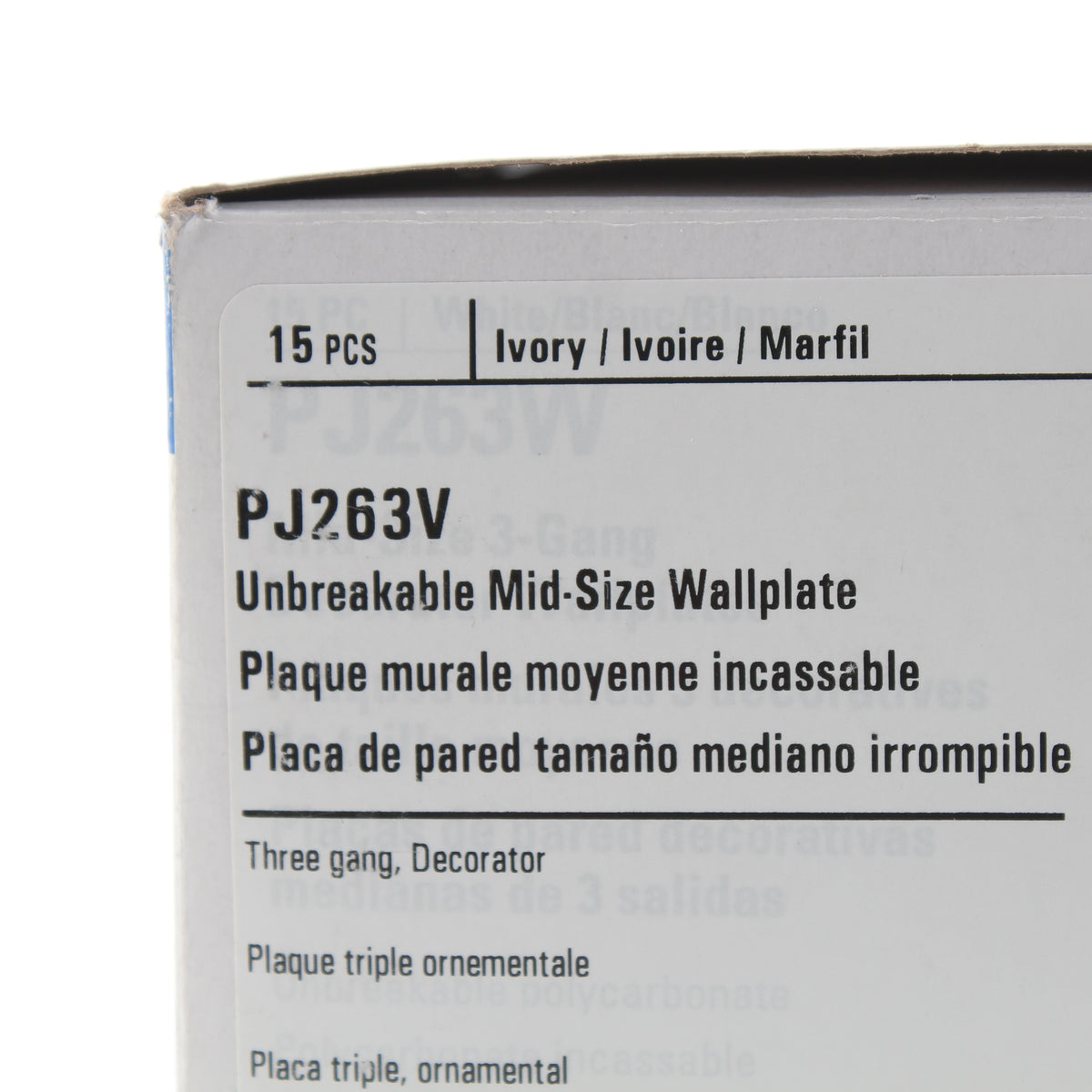 Eaton PJ263V Ivory 3-Gang Decorator GFCI Nylon Mid-Size Wallplate Cover 15-pack