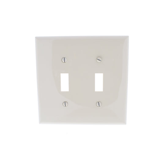 Eaton PJ2V Ivory 2-Gang Toggle Unbreakable Nylon Mid-Size Wallplate Cover 20pcs
