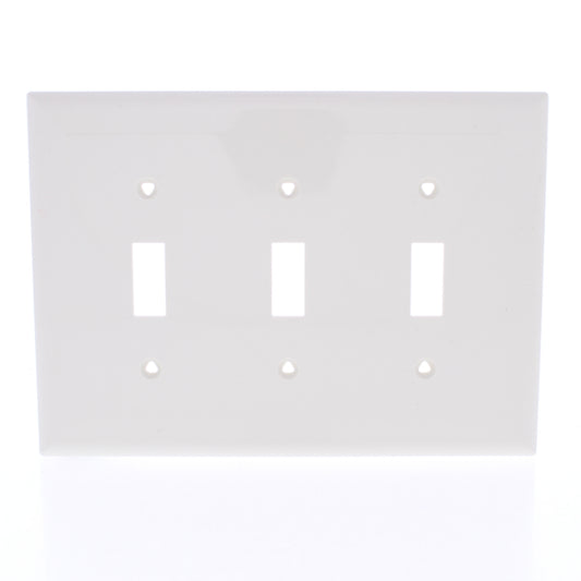 Eaton PJ3LA Lt Almond 3-Gang Toggle Unbreakable Nylon Mid-Size Wallplate Cover
