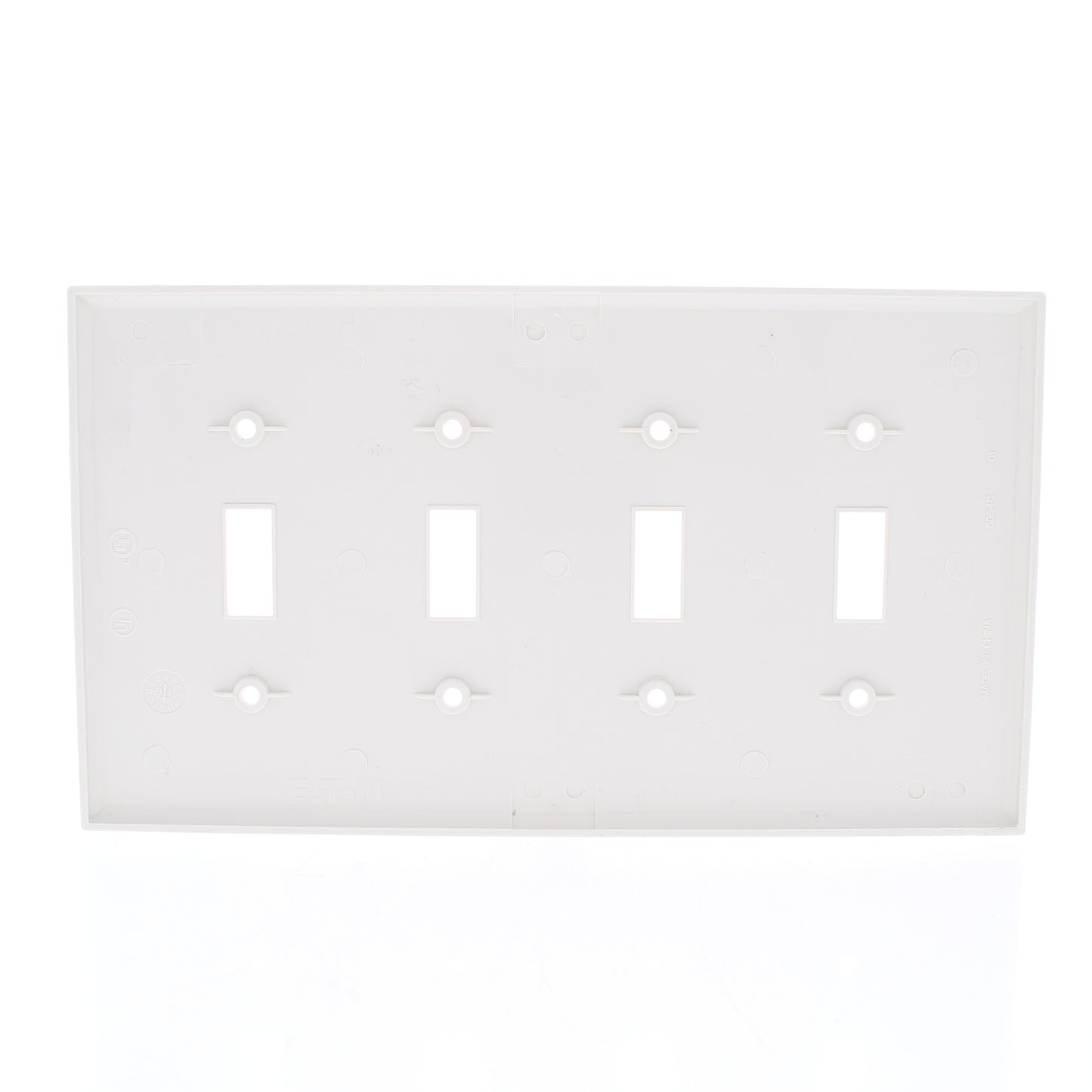 Eaton PJ4LA Lt Almond 4-Gang Toggle Unbreakable Nylon Mid-Size Wallplate Cover