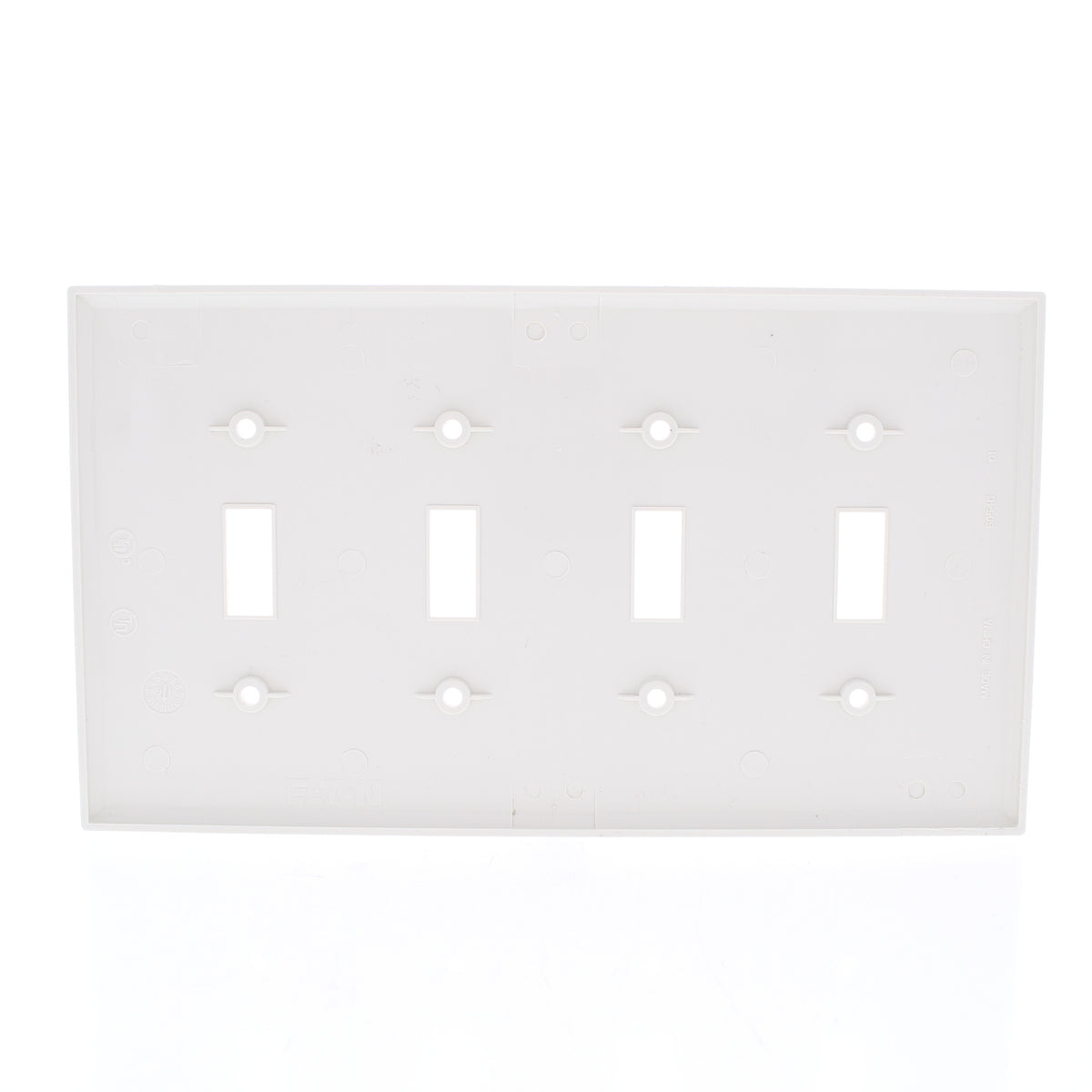 Eaton PJ4LA Lt Almond 4-Gang Toggle Unbreakable Nylon Mid-Size Wallplate Cover