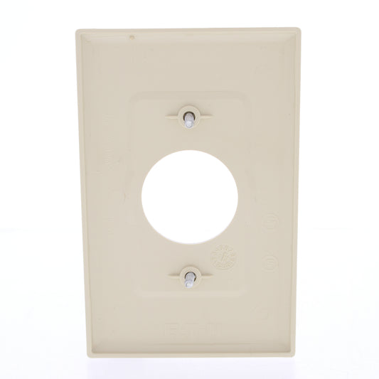 Eaton PJ7V Ivory 1-Gang 1.406" Outlet Unbreakable Nylon Mid-Size Wallplate Cover