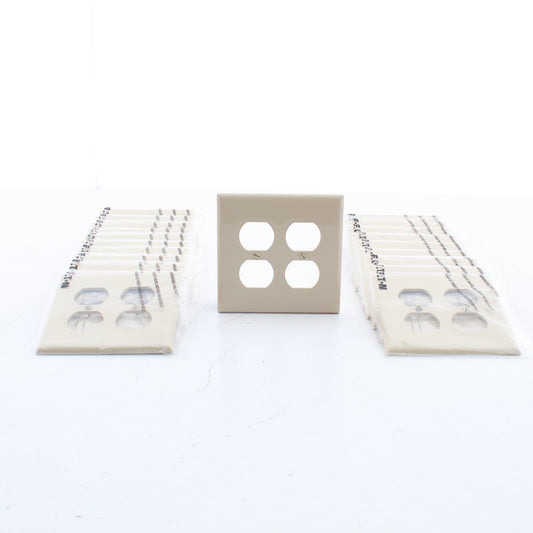 Eaton PJ82V Ivory 2-Gang Duplex Outlet Unbreakable Mid-Size Wallplates 20pcs
