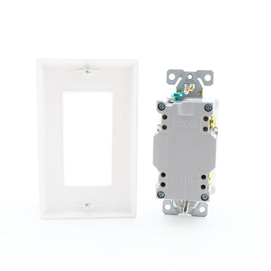 Eaton SGFH20W White GFCI Hospital Grade Self-Testing Outlet Duplex Receptacle