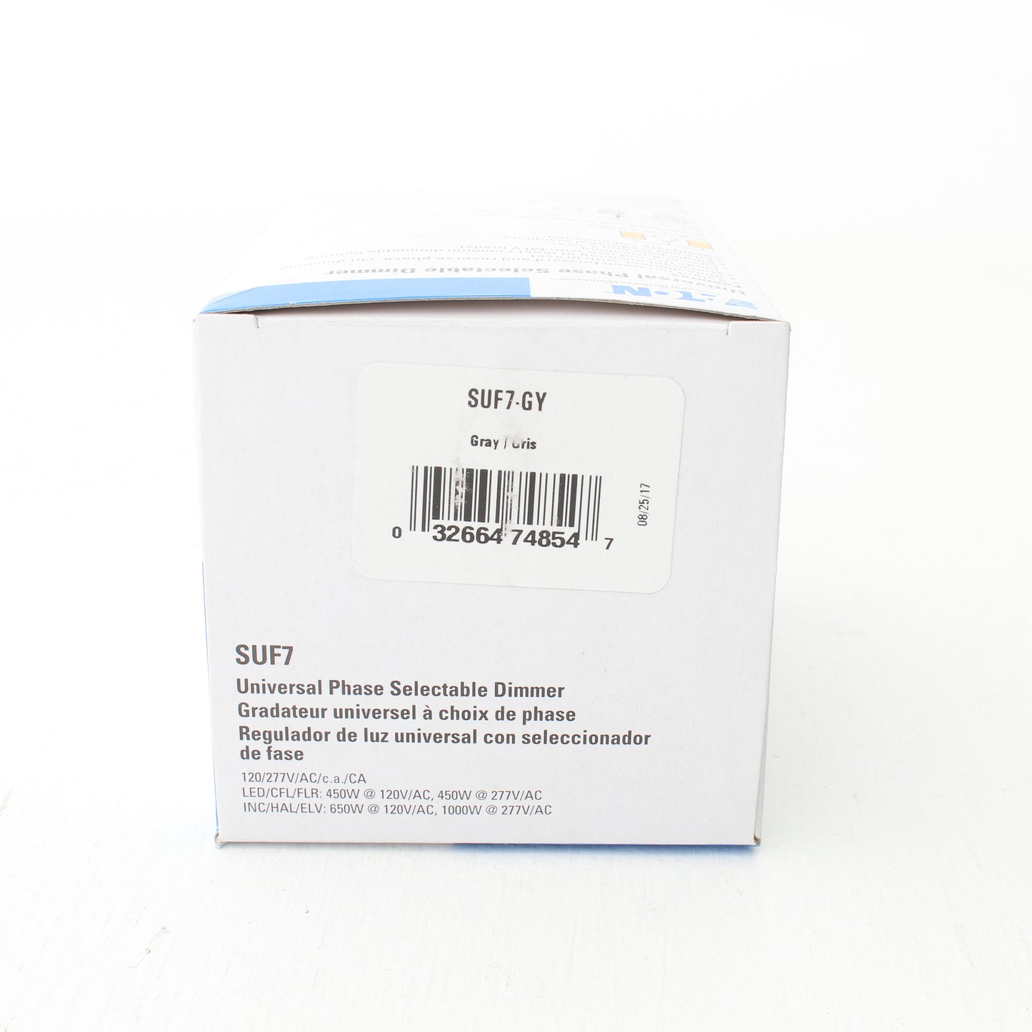 Eaton Gray Universal Slide Dimmer 120/277V LED CFL ELV INC HAL FLR SUF7-GY