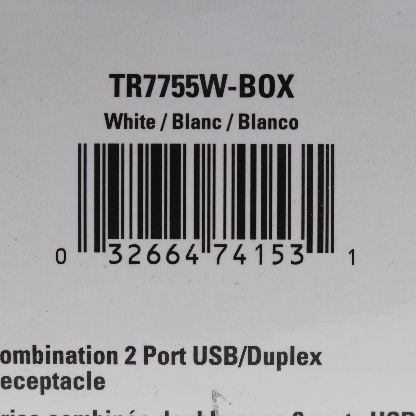 Eaton TR7755W White Tamper Resistant 15A Outlet Receptacle 3.1A USB Charger