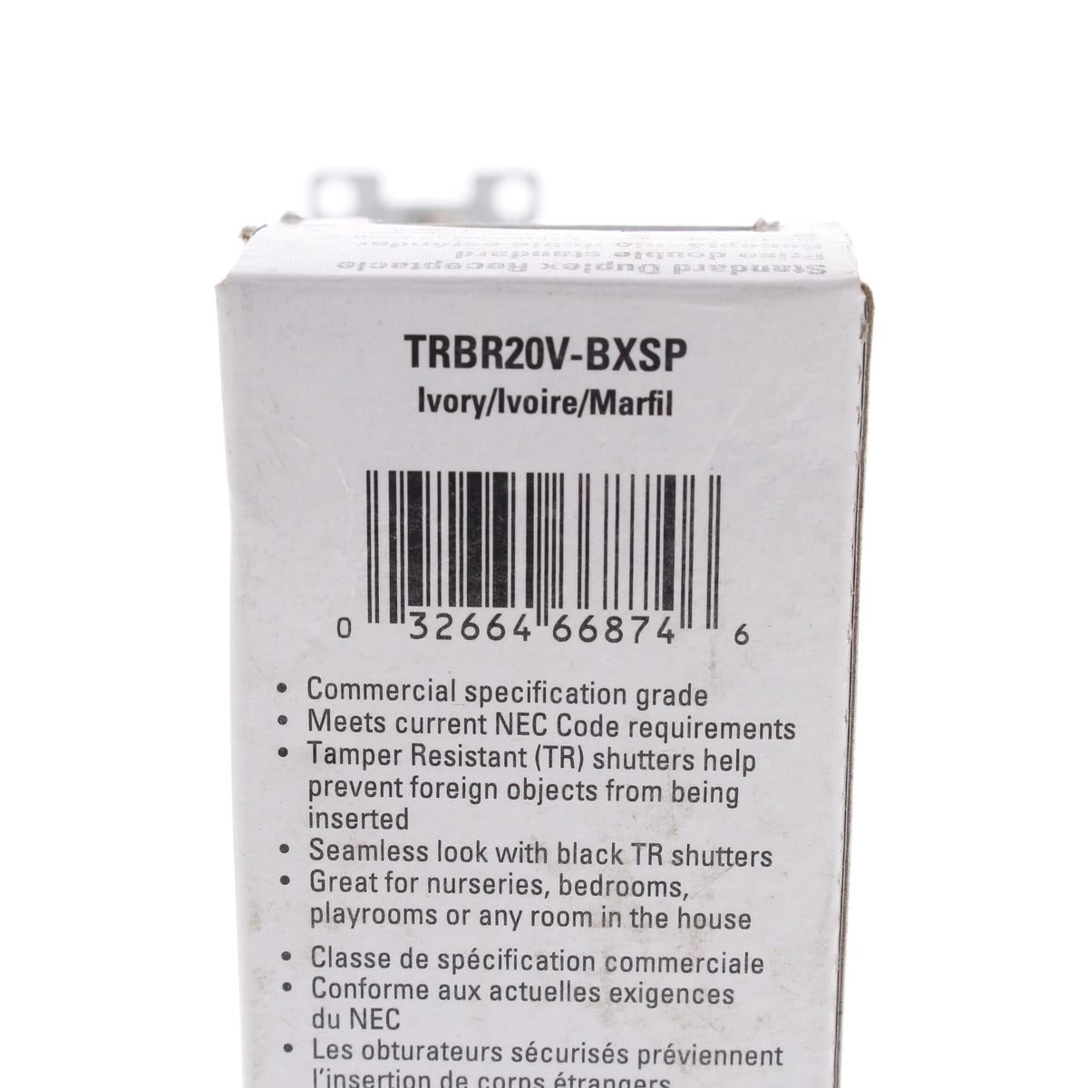 Eaton TRBR20V-BXSP Ivory Commercial Duplex 20A Outlet Receptacle 125V 5-20R