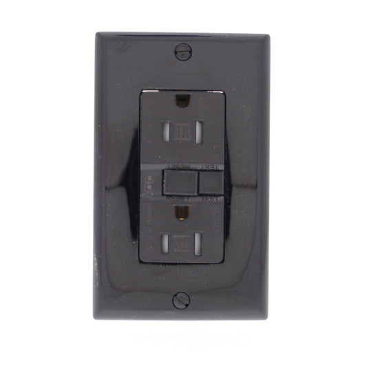 Eaton TRSGF15BK Black 15A Gfci Self-Test Outlet 5-15 Receptacle Tamper Resistant