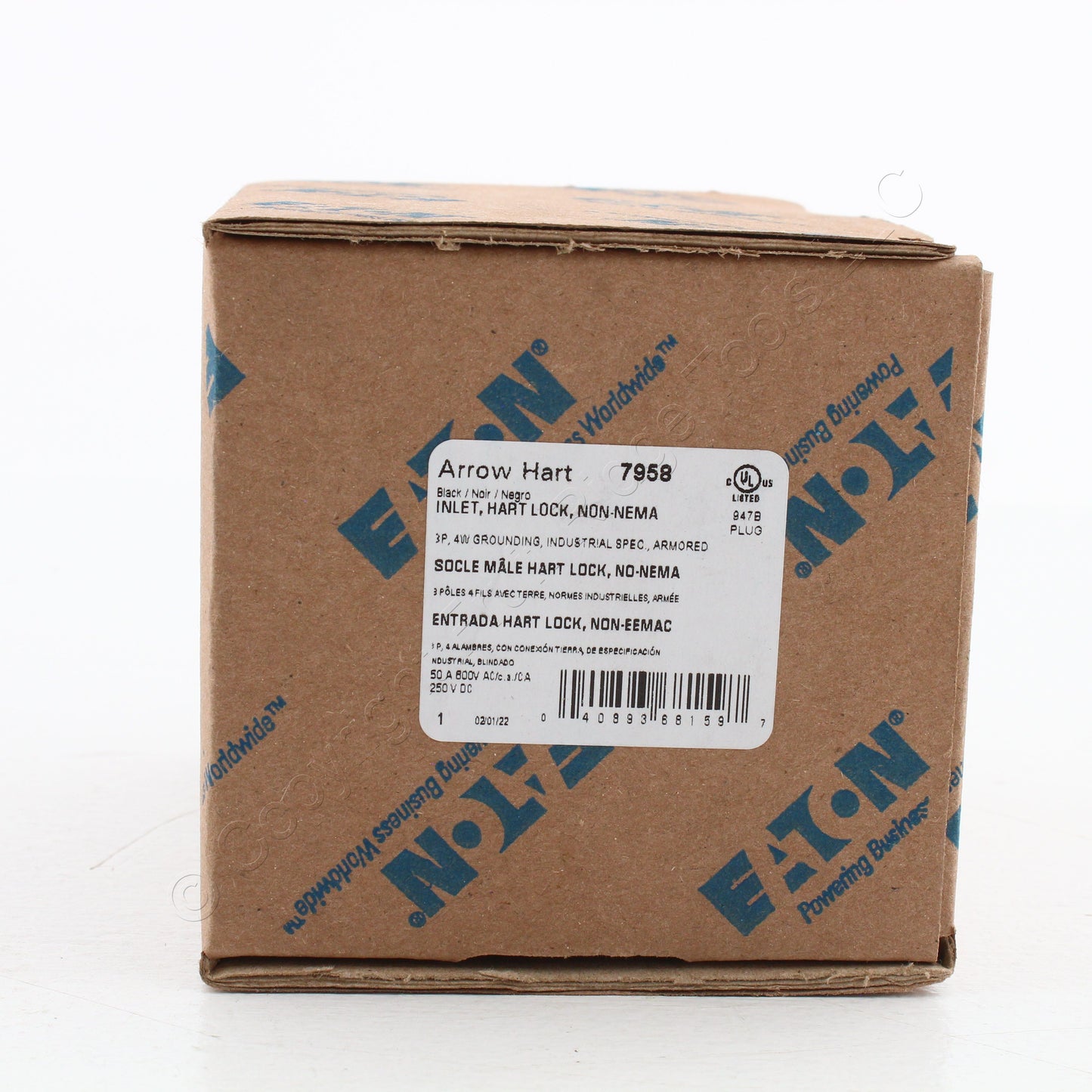 Eaton ArrowHart WD7958 California Style 50A Locking Flanged Inlet Non-NEMA 600V