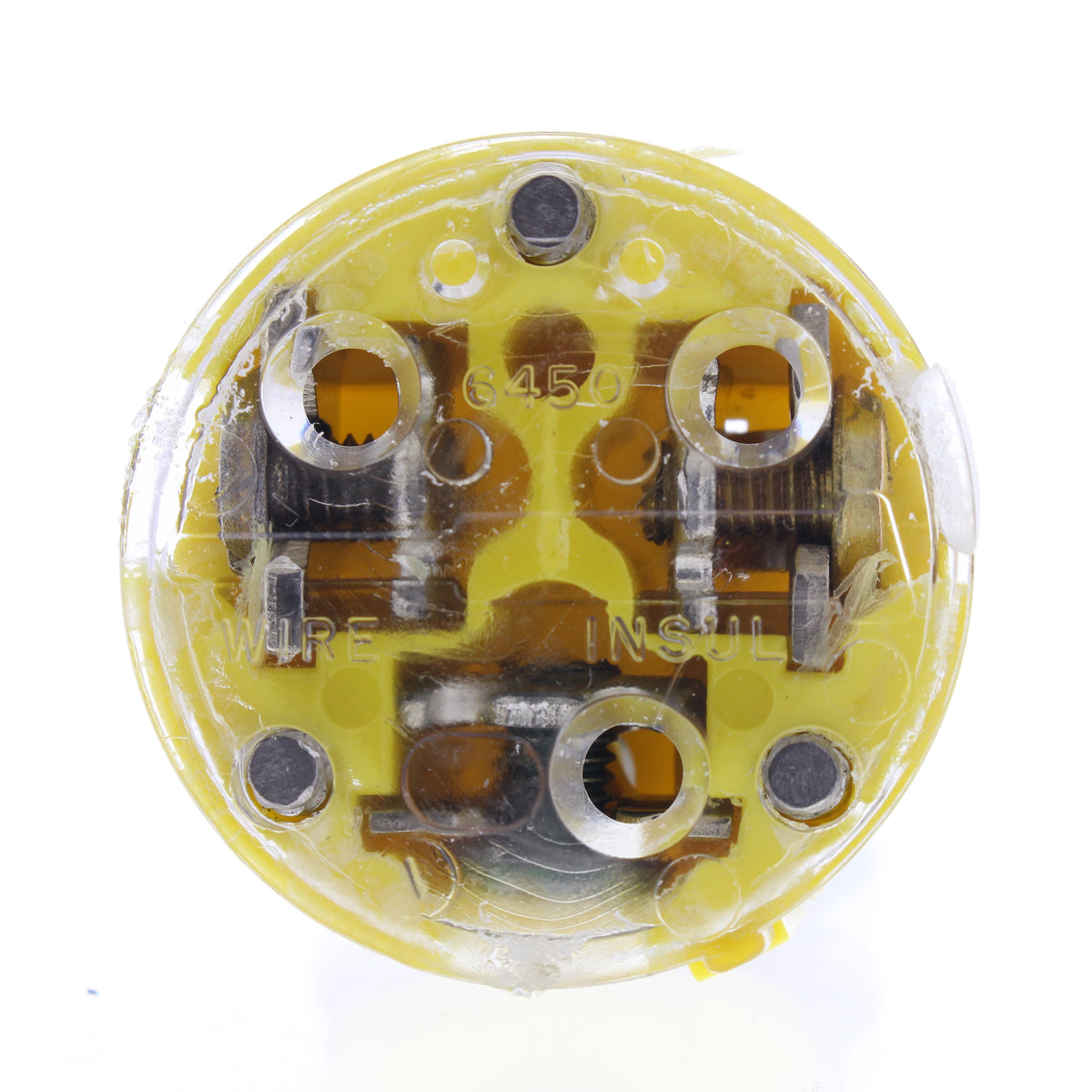Daniel Woodhead #1433 Yellow 20A Straight Blade Connector Plug NEMA 5-20P 125V