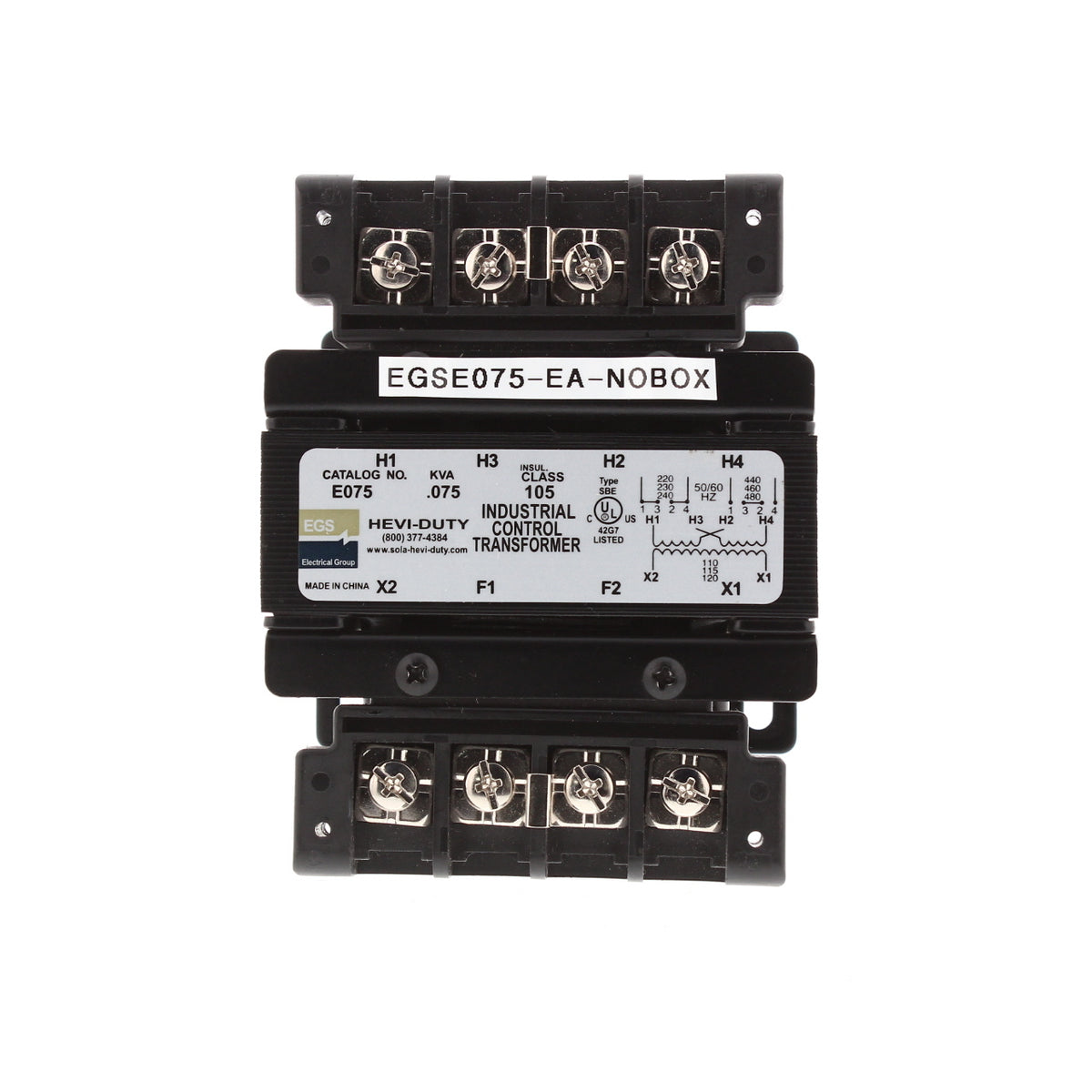 EGS E075 Sola Encapsulated Industrial Control Transformer 75VA
