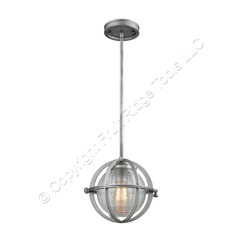 Elk Lighting 16172/1 Aubridge Single Light 10" Wide Weathered Zinc Pendant