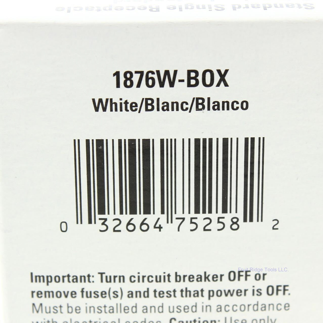 Eaton White Commercial Single Outlet Wall Receptacle Nema 6-20R 250V 20A 1876W
