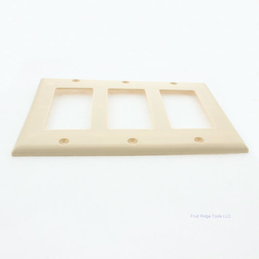 Eaton 2163V Ivory 3-Gang Decorator GFCI GFI Plastic Standard Wallplate Cover