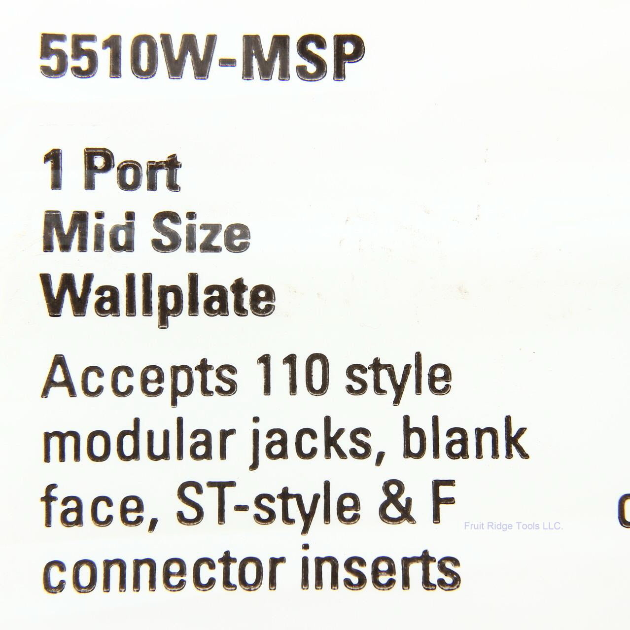 Eaton White Mid Size Flush 110 Style 1-Port Thermoplastic Wallplate 5510W-MSP