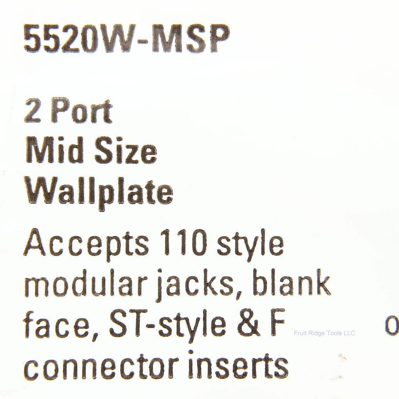 Eaton 5520W-MSP White 1-Gang Mid-Size 2-Port Nylon Unbreakable Wallplate Cover