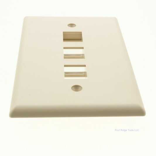Eaton 5530V-MSP Ivory 1-Gang 3-Port Unbreakable Nylon Mid-Size Wallplate Cover