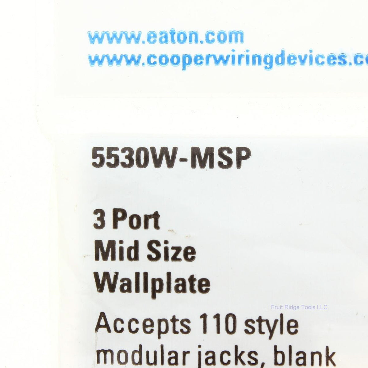 Eaton 5530W-MSP White 1-Gang Unbreakable 3-Port Data Midsize Wallplate Cover