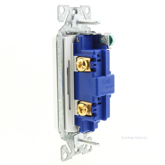 Eaton 7501W White 15A Single Pole Decorator Rocker Wall Light Switch Boxed