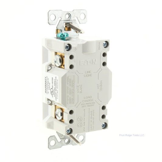 Eaton SGF15W White 15A GFCI Self-Testing Outlet Duplex Receptacle 125V 5-15R