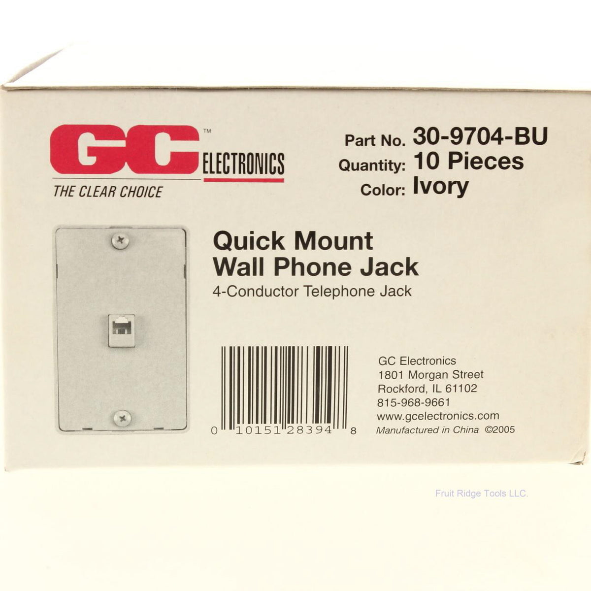 GC Electronics Ivory Quick Mount Telephone Jack 4-Conductor Wall Jack 10pcs