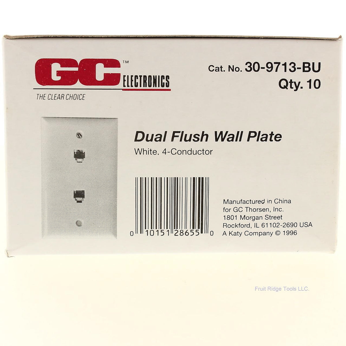 GC Electronics 30-9713 White 1-Gang 4-Conductor Dual Flush Wallplate Cover 10pcs