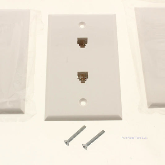 GC Electronics 30-9713 White 1-Gang 4-Conductor Dual Flush Wallplate Cover 10pcs