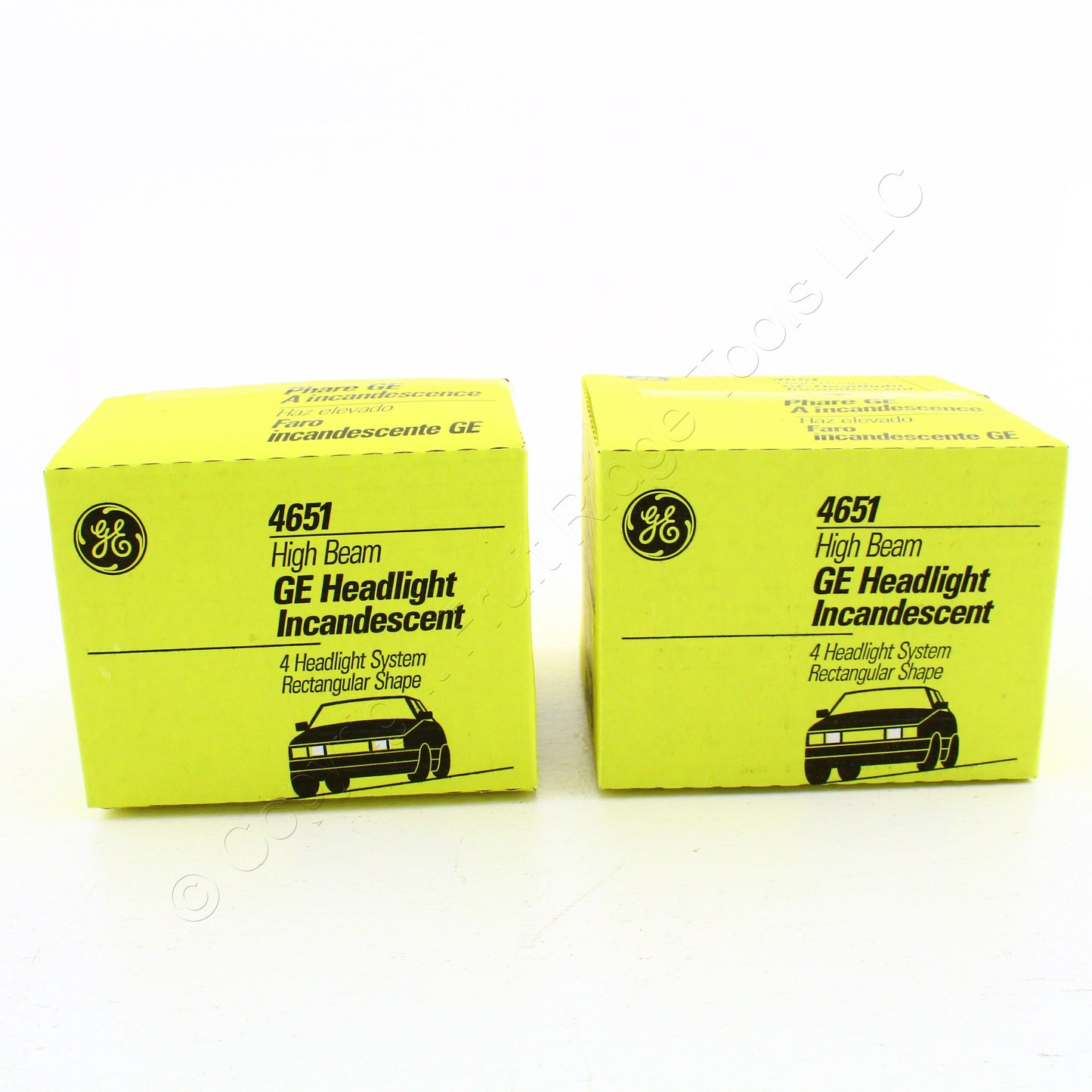 Pair 4651 Incandescent Sealed GLASS High Beam Light Lamp for 4-Headlight Systems