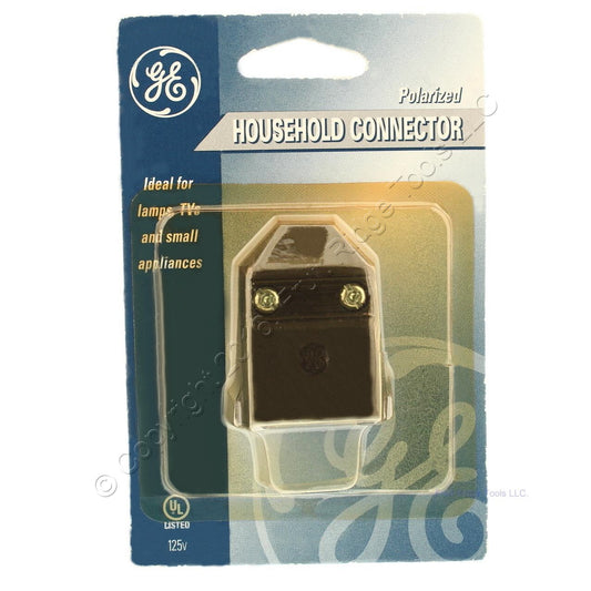 General Electric 4355-31D Brown Polarized Household Plug Connector 1-15 15A 125V