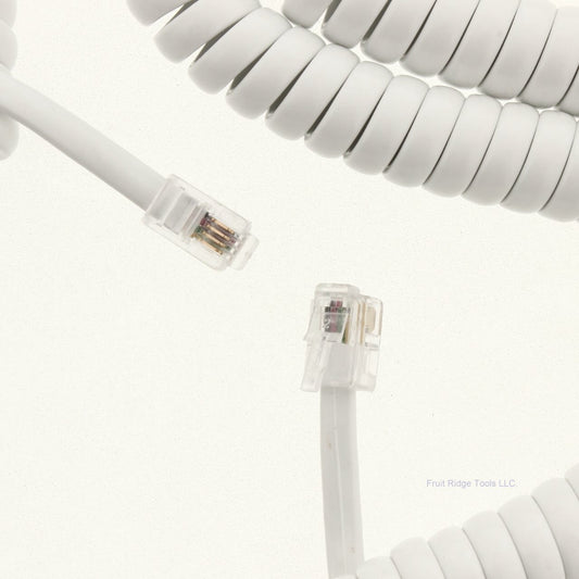 Gemini TA65WHN White 25Ft. Telephone Coil Cord with Plugs