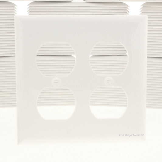 GE PJ82-W White Unbreakable Large 2-Gang Duplex Outlet Wallplate Covers 209-Pack