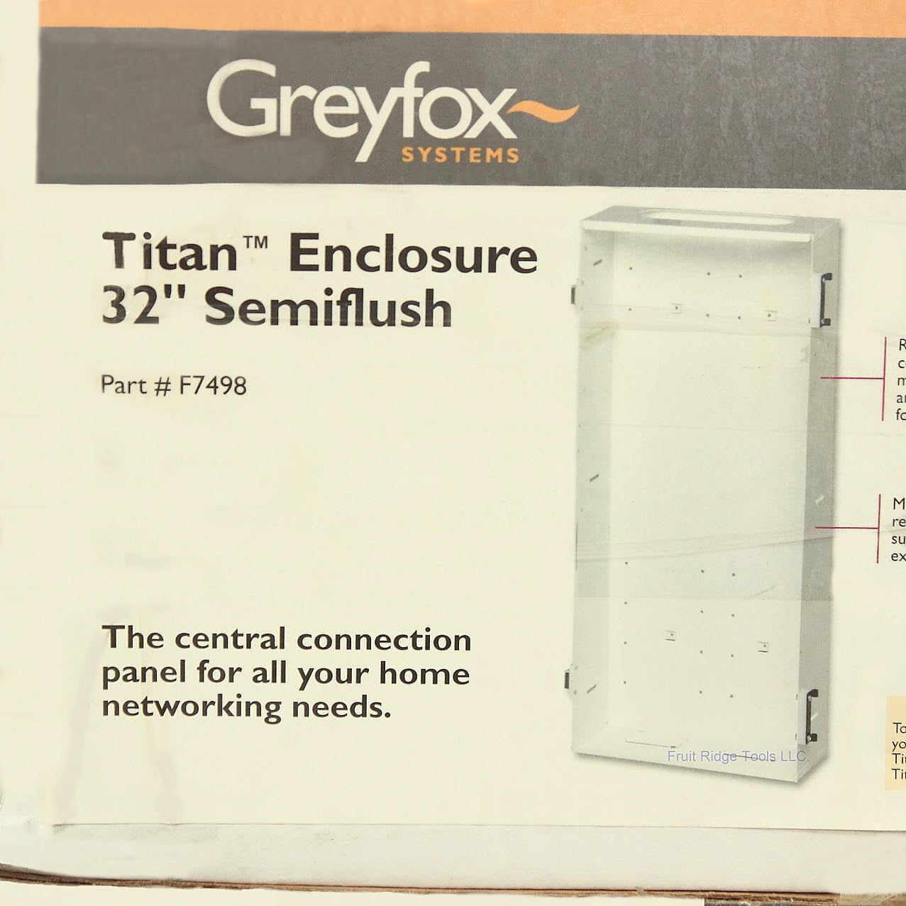 Grey Fox F7498 White Titan Enclosure 32" Semiflush Networking System No Cover