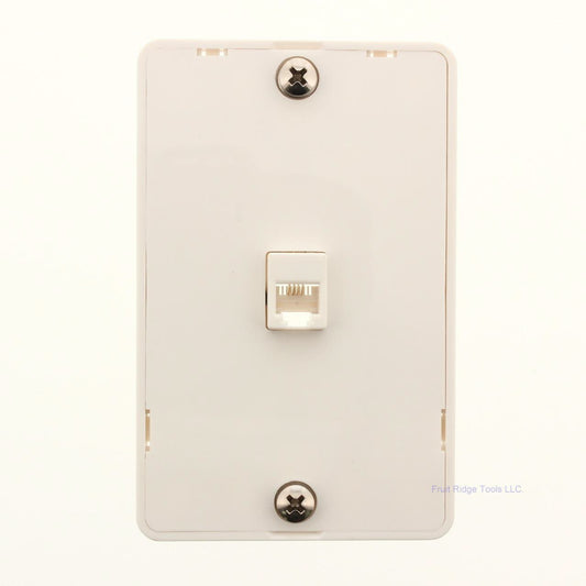 Gemini White Wall Mount Telephone Modem Line 4-Wire Modular Outlet Jack WTA77