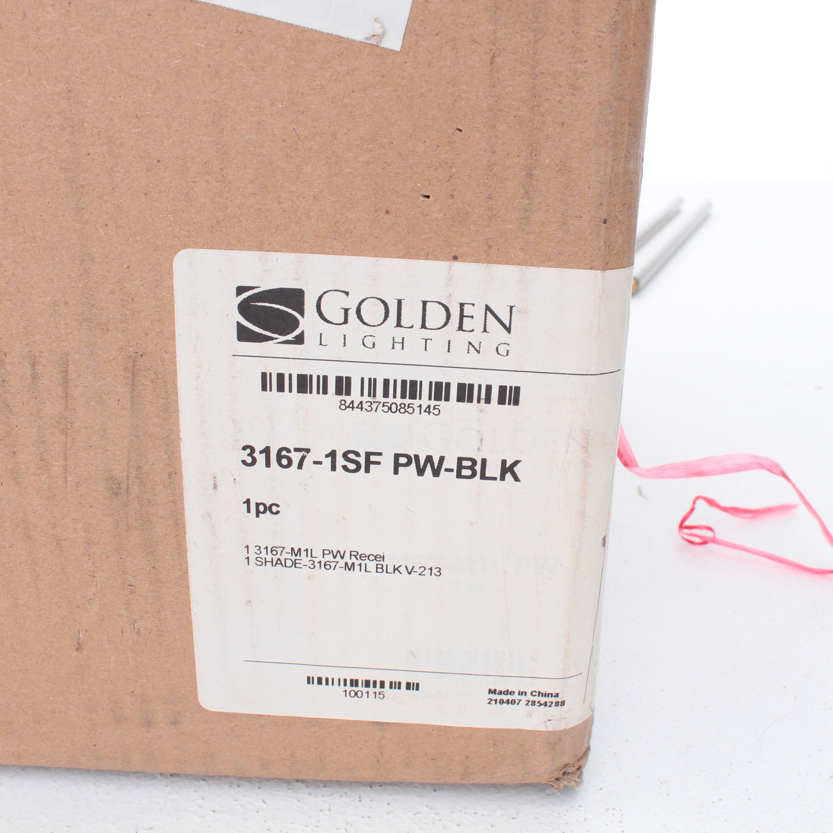 Golden Light 3167-1SF-PW-BLK Colson 10" Semi-Flush Pewter Black Ceiling Fixture