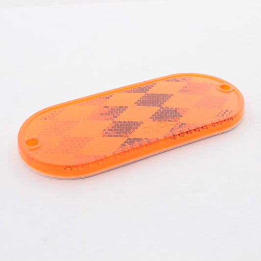 Grote 41033 Yellow Amber Oval Acrylic Reflector Stick-On Adhesive 4-3/8" x1-7/8"