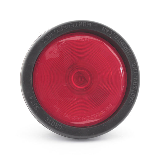 Grote 53012 4" Red Round Incandescent Stop Turn Lamp 4.32" w/ Grommet & Harness
