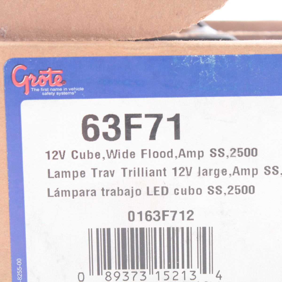 Grote 63F71 White Work Lamp Cube LED Wide Flood Light 3000 Lumen Vehicle Mount