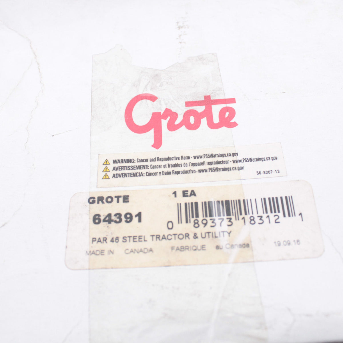 Grote 64391 Clear Utility Lamp Par46 Steel Housing Tractor Pedestal Incandescent