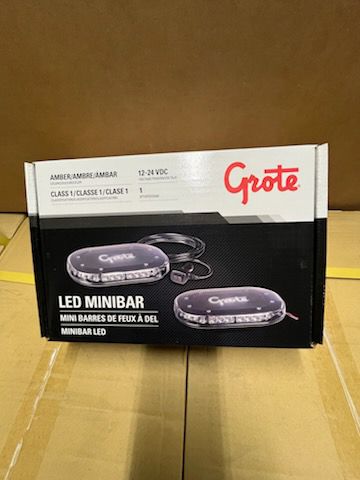 Grote 77803 LED Amber Magnetic Mount Light Bar 6.77" x 9.76" x 1.46" Low Profile