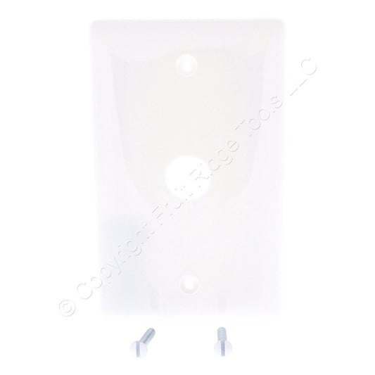 5 Hubbell White Phone Cable Wallplates Cover .625" Hole Box Mount NP737