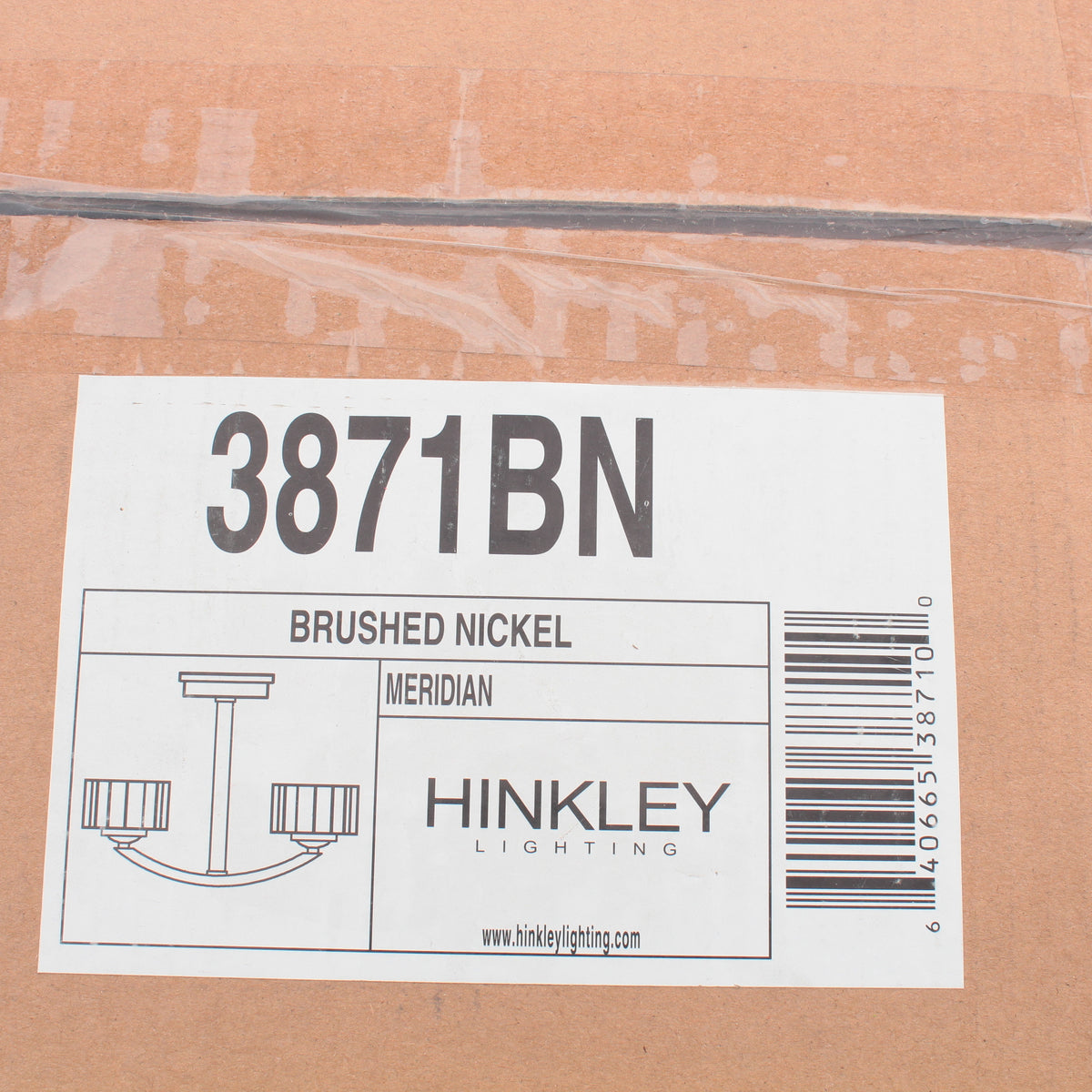 Hinkley 3871BN Transitional Three Light Semi-Flush Mount from Meridian