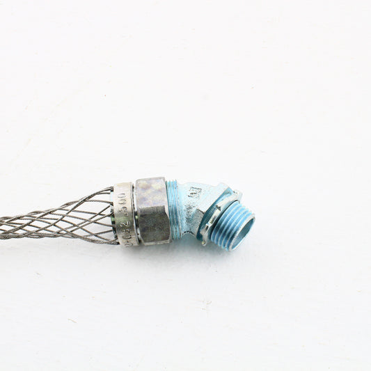 Hubbell 7402032 1/2" Liquidtight Conduit Connector Fitting w/Mesh 45° Elbow
