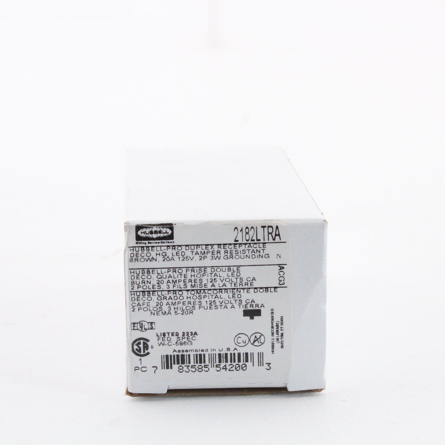 Hubbell Brown Decorator Receptacle Hospital Grade Outlet LED Ind. 20A 2182LTRA