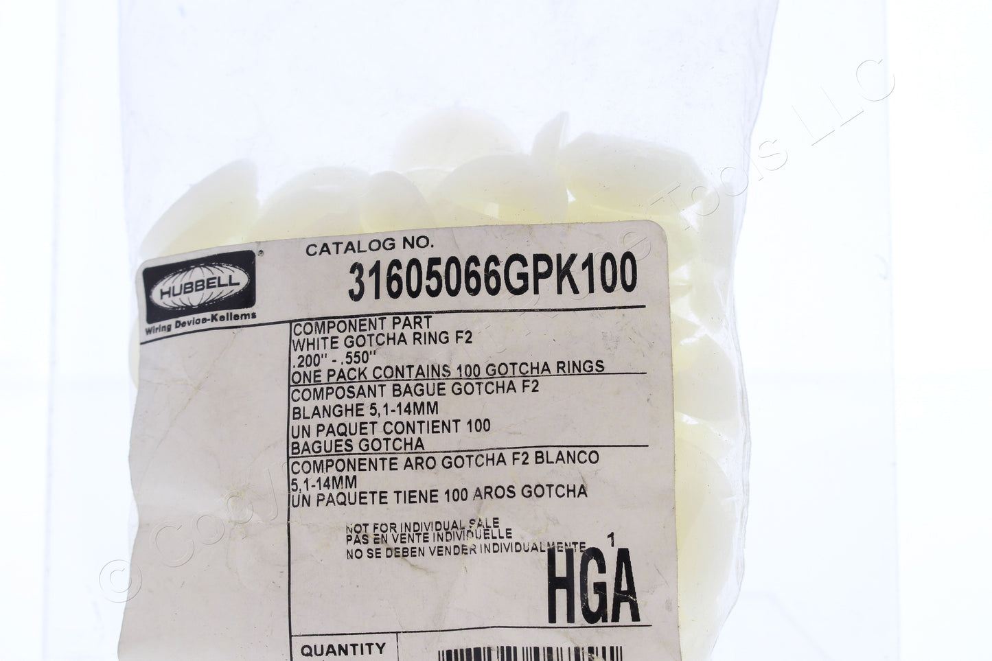 100 Hubbell Replacement GOTCHA Rings 1.125-1.328" 1.5" NPT 31605066GPK100