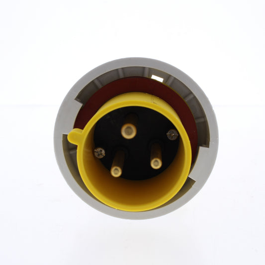 Hubbell 330P4W Yellow Watertight IEC 309 Pin & Sleeve Male Plug 30A 125VAC 2P3W