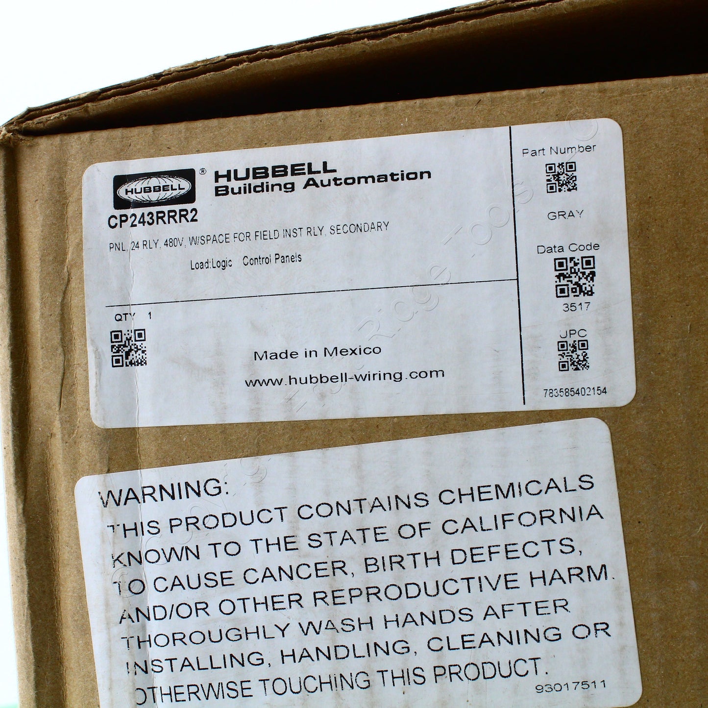 Hubbell Load:Logic Secondary Control Panel 24-Space 480V CP243RRR2
